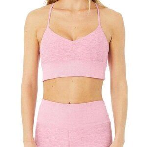 Alo Yoga Alosoft Lavish Bra in Parisian Pink Heather Size Large